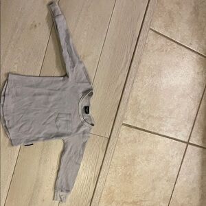 Little Bipsy Waffle Knit Toddler Top in Light Gray